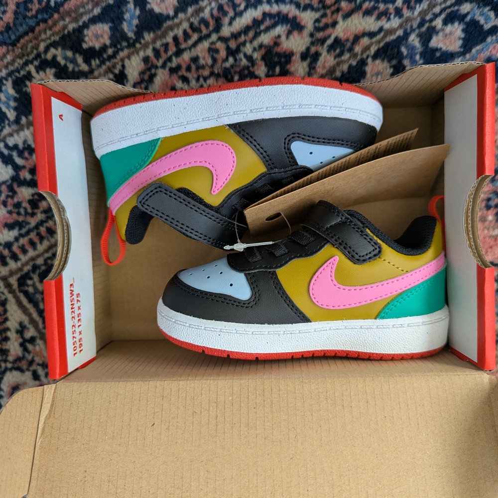 Nike Kids' Multicolor Sneakers with Pink Swoosh